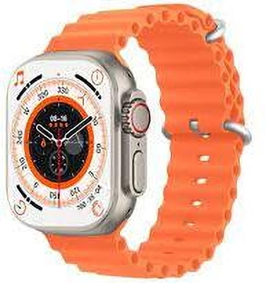 FGMNE T800 ultra Full screen Smart Watch Series 8 For Men & Women Bluetooth calling Smartwatch(Orange Strap, Free Size)