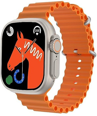 WINDCOMM T800 Series 8 Ultra Smart Watch HD 1.99 Inch Display Bluetooth Calling Smartwatch(Orange Strap, 49)