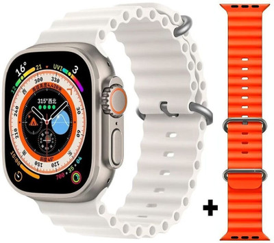BITWEAVE T900 ultra ,Series 8, Bluetooth Calling with free orange strap Smartwatch(White Strap, Free Size)