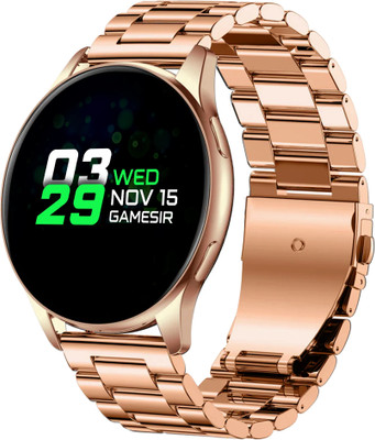 GameSir Active 15 Round Stay Connected with YouTube, Facebook, and Insta Notifications Smartwatch(Rose Gold Strap, Free Size)