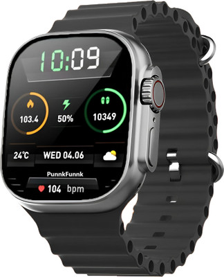 TOUCH 18 T800 ultra Series smart watch with AI assistant, bluetooth calling and fitness Smartwatch(Black Strap, 1.99 Inch Large Sunlight Proof Display)