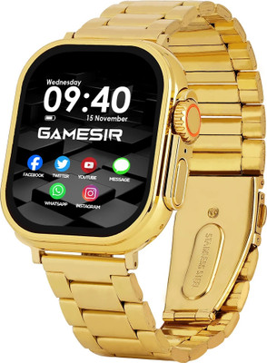 GameSir S9 Ultra With Golden Strap Touch Watch 25+ New Features Music Camera Operate Smartwatch(Gold Strap, 1.9 Inch Big Sunlight Proof Display)