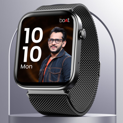 boAt Call 2 with 4.64 cm(1.83'')HD Display,BT Calling & Watch Face Studio Smartwatch(Metal Black Strap, Free Size)