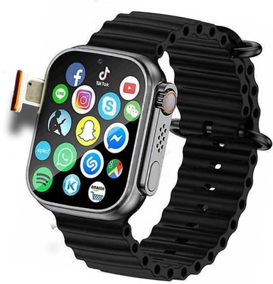 Ghostcreation T800 smart watch & S8 4G network Android System T800 Ultra T6 Smartwatch(BLACK Strap, Free Size)