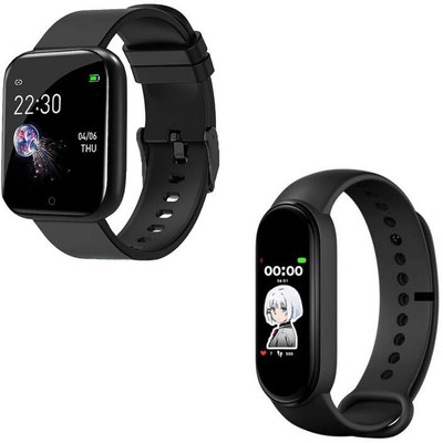 TechKing 15 Years Warranty D20 Bluetooth Smart Watch & M9 Bluetooth Smart Band(Multicolor Strap, Size : L)