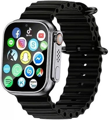 jinzs T800 Ultra Smart Watch & Wireless Charger Smartwatch(BLACK Strap, FREE SIZE)