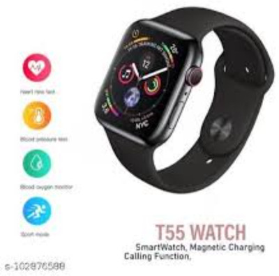 SYARA BEQ_165U T55 Smart Watch Smartwatch(Black Strap, Free)