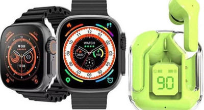 SSVOCATIONPOINT two Product Metal Body Smart Watch With Hifi Sound Touch one more Product V5.3 Smartwatch(Black Strap, Free)