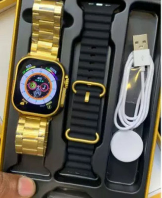 SIACART S9 Ultra 24K Golden Edition Bracelet Strap SmartWatch BT Calling S46 Smartwatch(No Strap, Free Size)