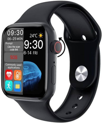 NSP STORE T55 Series 8 Smart Watch Bluetooth Calling and Fitness Tracker Black Smartwatch Smartwatch(Black Strap, Free Size)