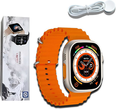 SANNO WORLD T900 ULTRA Smartwatch(BLACK, ORANGE Strap, MEDIUM)