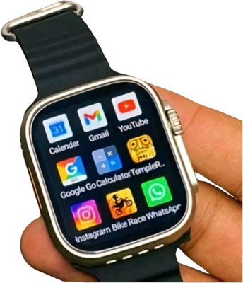Dude T800 Ultra Edition smart watch with WiFi GPS SIM card 4G Wireless Charger S8 Smartwatch(Black Strap, Free Size)