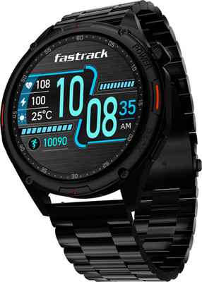 Fastrack Marvellous FX1-1.43''|Super AMOLED|3D Dynamic UI|SS Strap |Premium Fashion Men's Smartwatch(Black Strap, Free Size)