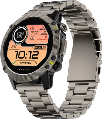 Boult Sterling Pro BT Calling, 1.43″ AMOLED, 800 Nits Brightness, Metallic Frame, IP68 Smartwatch (Silver Strap, Free Size) For Rs. 2499 @ 69 %