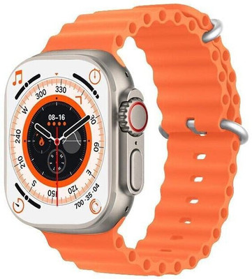 RKLS T800 Ultra Smartwatch With 1.99 Inch HD Display And Wireless Charging ax5 Smartwatch(Orange Strap, Free Size)