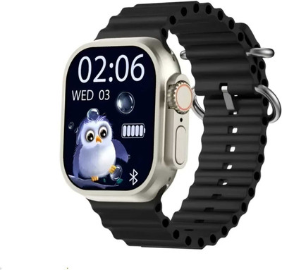 Vsh T800 Ultra Smart Watch Magnetic wireless charger (BLACK STRAP) Smartwatch(BLACK Strap, Free Size)