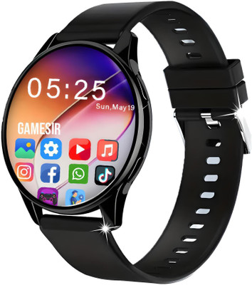 GameSir Active 2 Round Stay Connected with YouTube, Facebook, and Insta Notifications Smartwatch(Black Strap, Free Size)