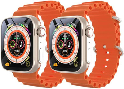 Neel Enterprises New S8 ULTRA 4G Smart Watch T800 Ultra SIM CARD W22 Smartwatch(Orange Strap, Free Size)