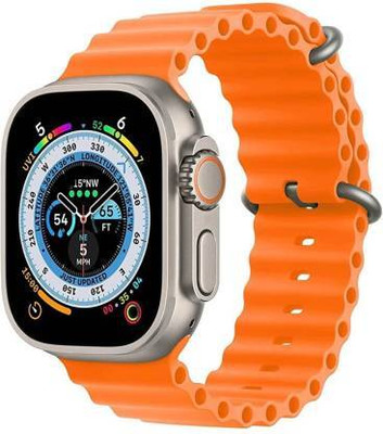 TIGFANTER T800 Ultra Watch with Advanced Bluetooth Calling, ocean strap Smartwatch Smartwatch(Orange Strap, FREE SIZE)