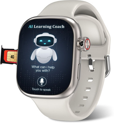 Sekyo Neo Fit 4G Kids Smartwatch with AI Learning Coach | Whatsapp, Video Call Smartwatch(Silver Strap, GPS Tracker, Health & Activity Tracker, Habit Coach| Edu-Games, Parental App)