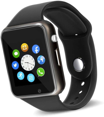 Hayyo A1 Smart Watch - Support Voice Calling/Bluetooth/Memory Card/SIM/Camera Smartwatch(Black Strap, Free Size)