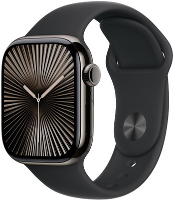 Apple Watch Series 10 GPS + Cellular 42mm Slate Titanium with Black Sport Band(Slate Strap, Free Size)