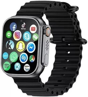 CasinoRetail T800 Ultra Smart Watch & Wireless Charger Smartwatch(BLACK Strap, Free Size)