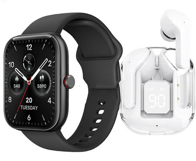Foxne Point | Highest Resolution | For Man and Woman with TWS Buds combo Smartwatch(Black, White Strap, Free)