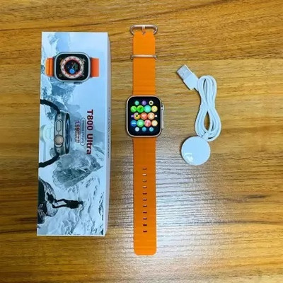 Onikuma T800 smart watch & S8 4G network Android System T800 Ultra R6 Smartwatch(Orange Strap, Free Size)