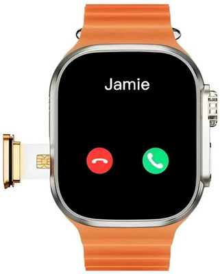 Ikhodal T800 Ultra Smart Watch Amoled display sim 4G Smartwatch(ORANGE Strap, Free Size)