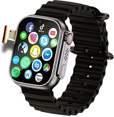Satyam TRADERS T800 Ultra Smart Watch Series 8 For Men & Women Smartwatch(BLACK Strap, FREE SIZE)