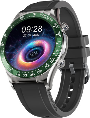 CrossBeats Monarch Ultra Smartwatch(Silver Green Strap, Free Size)