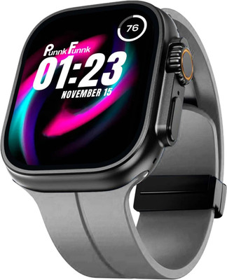 Fuziqra Newly T800 Ultra Smartwatch With BT Calling Fitness Tracking Multi-Sport Modes Smartwatch(Grey Metallic Strap, Free Size)
