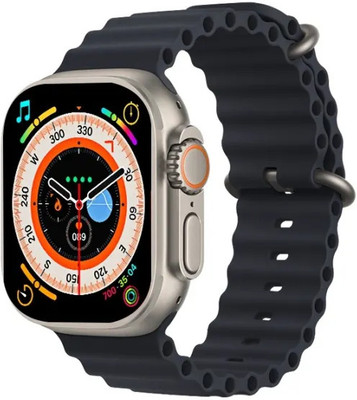 Sr Plaza T800 Ultra Series 8 1.99 Bluetooth Calling & Wireless Charging Smartwatch(Black Strap, Free Size)