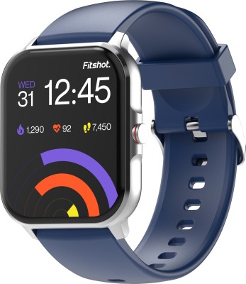Fitshot Connect 1.85inch CosmicDisplay, Bluetooth Calling & SoloSync Technology Smartwatch(Blue Strap, Regular)
