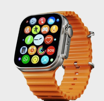 RLS T900 ultra Series 8 smart watch with AI assistant, bluetooth calling and fitness Smartwatch(Orange Strap, Free Size)