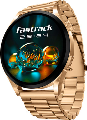 Fastrack Radiant FX4-1.51''|Largest EdgeX AMOLED|AOD|Premium Design|SS Strap|IP68|Fashion Smartwatch(Rose Gold Strap, Free Size)