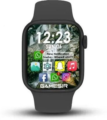 GameSir T55 Full Touch Display IP67 Smart watch men and women Smartwatch(Metallic Black Strap, 1.65 Inch Sunlight Proof Display)