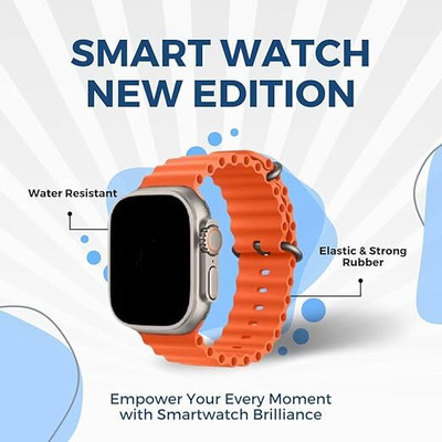 Techio T800 SMART WATCH5 Smartwatch(ORANGE Strap, FREE)