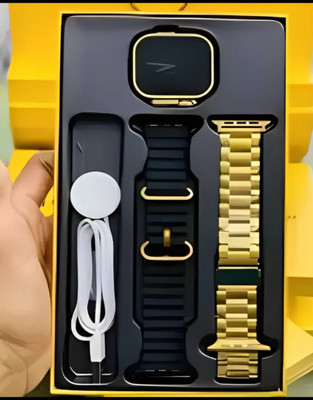 dicrobots Ultra Gold Touch Watch With 25+ New Features Smartwatch(Gold, Black Strap, FREE)