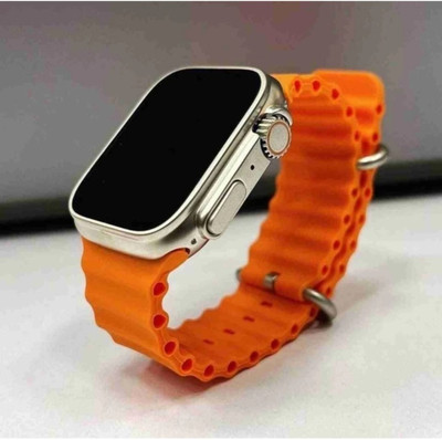Techio T800 SMART WATCH ULTRA Smartwatch(ORANGE Strap, FREE)