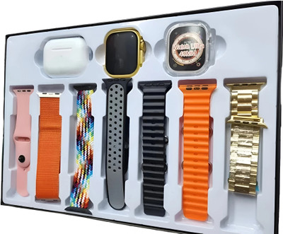 ADM H-20 10 in 1 Strap, TWS Earbuds, Gifting Combo, BT Calling, Health Tracker Smartwatch(Multicolor Strap, 44)