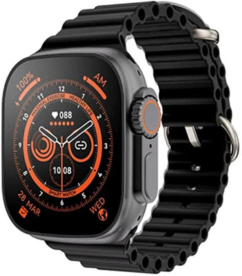 Wristkart T800 ULTRA SMART WATCH Smartwatch(Black Strap, Free)
