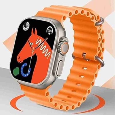 TrustEdge T10 ultra 2.09 big screen will 100+ sports modes, Bluetooth calling and crown Smartwatch(Orange Strap, Free size)