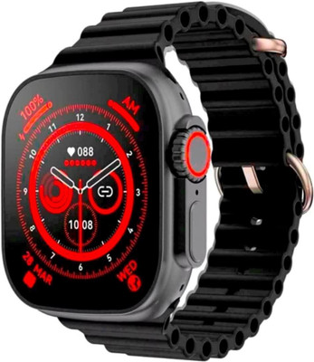 Pushkar Traders T800 Ultra Blutooth smart watch Smartwatch(Black Strap, FREE SIZE)