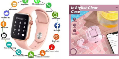 SSVOCATIONPOINT Combo Pack Metal Body HD Display SmartWatch9P With Pink Touch One More Products Smartwatch(Black Strap, Free Size)
