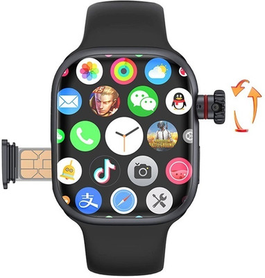 SEHUB Premium S9 Smart Watch with 4G Ultra Sim Card with Hiden 180°Camera Smartwatch(Black Strap, 49MM)