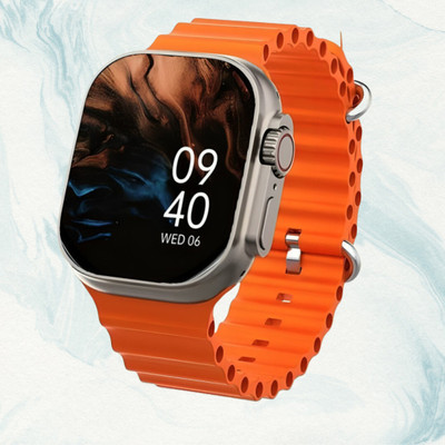 TECHIO T800 Ultra Smart Watch Smartwatch(ORANGE Strap, FREE)