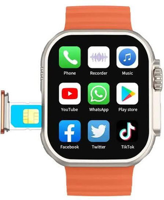 zora T800 Ultra Honeycomp Edition smart watch with WiFi GPS SIM card 4G Smartwatch(ORANGE Strap, FREE SIZE)
