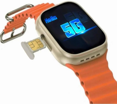SEHUB S8 ULTRA 5G SIM Android Smart Watch Honeycomb Edition, (4G SIM Supported) Smartwatch(Orange, Black Strap, 49 mm)